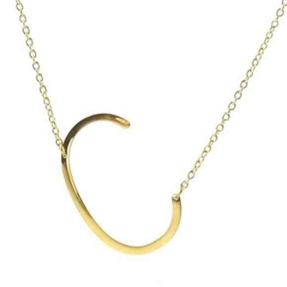 Savvy Cie 14K Gold Plated Initial Necklace (1in)